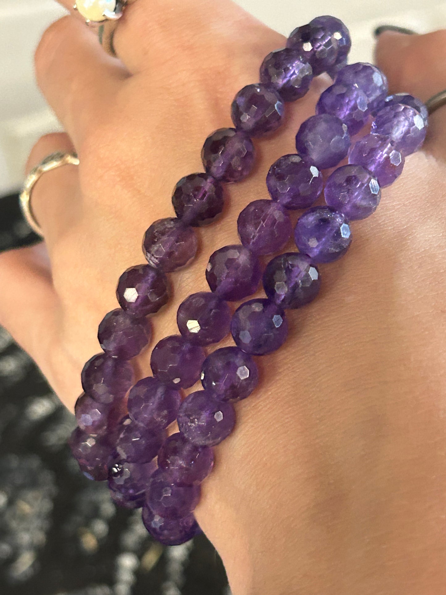 Faceted Amethyst Bracelets