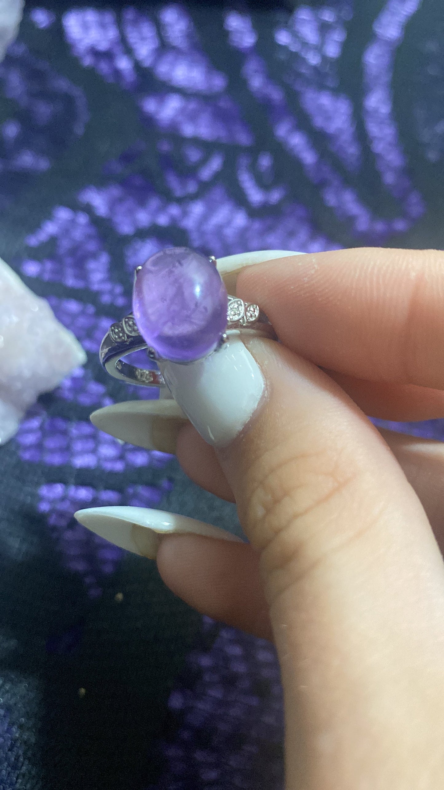 Amethyst White Bronze Rings