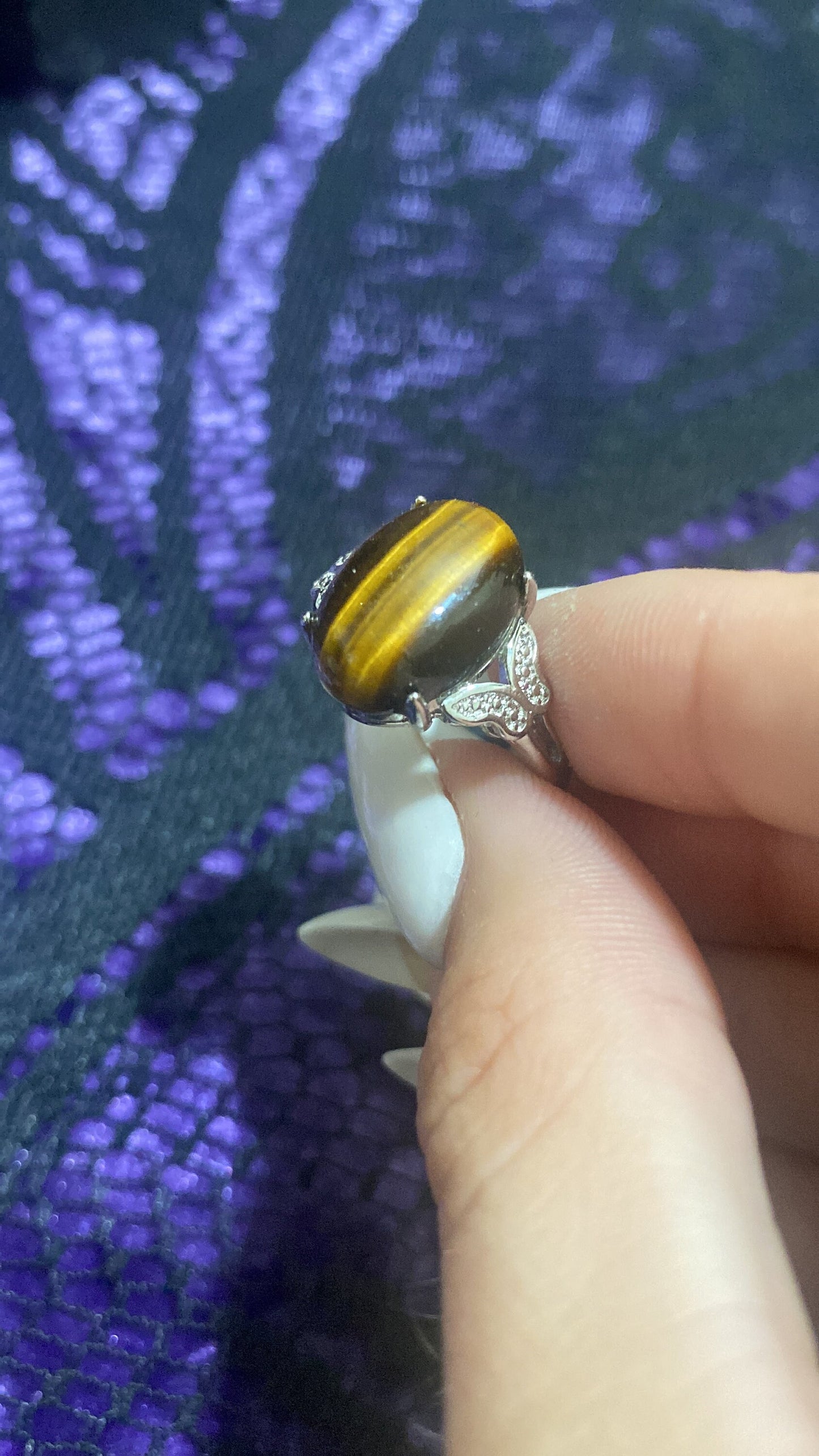 Tiger’s Eye White Bronze Rings