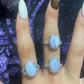 Blue Lace Agate White Bronze Rings