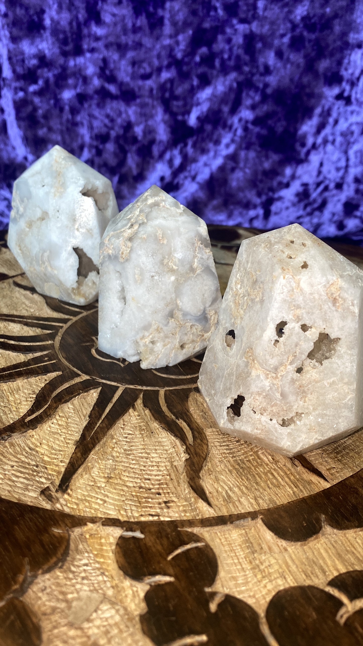 2” White Druzy Quartz Points